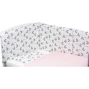 Set de pat pentru bebelusi pink panda - 3 piese, 100% bumbac