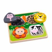 Puzzle senzorial din lemn - safari
