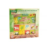 Joc educational din lemn 32 piese Globo Legnoland pentru copii asociere tip memo imagini animale - SOLGL37706