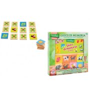 Joc educational din lemn 32 piese Globo Legnoland pentru copii asociere tip memo imagini animale - SOLGL37706