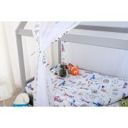 BabyNeeds - Baldachin din voal pentru patut, Aventura pe mare, Albastru BYNBN190