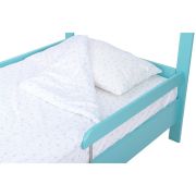 BabyNeeds - Lenjerie patut 3 piese 160x80 cm, Alb cu stelute albastru deschis BYNBN188