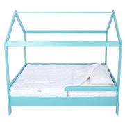 BabyNeeds - Lenjerie patut 3 piese 160x80 cm, Alb cu stelute albastru deschis BYNBN188
