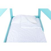 BabyNeeds - Lenjerie patut 3 piese 160x80 cm, Alb cu stelute albastru deschis BYNBN188