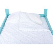 BabyNeeds - Lenjerie patut 3 piese 160x80 cm, Alb cu stelute albastru deschis BYNBN188