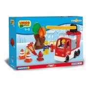 Set constructie Unico Camion Pompieri cu scara reglabila 43 piese - SOLUN8554