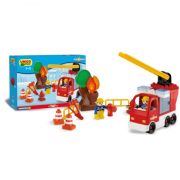 Set constructie Unico Camion Pompieri cu scara reglabila 43 piese - SOLUN8554