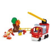 Set constructie Unico Camion Pompieri cu scara reglabila 43 piese - SOLUN8554