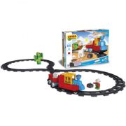 Set constructie Unico Plus Trenulet Vestul salbatic cu baterii sunete 46 piese - SOLUN8616