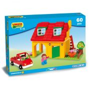 Set constructie Unico Vila cu masina 60 piese - SOLUN8515