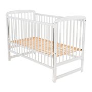 BabyNeeds - Patut din lemn Ola 120x60 cm, cu laterala culisanta, Alb BYNBOOLA03AL