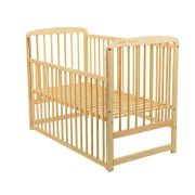 BabyNeeds - Patut din lemn Ola 120x60 cm, cu laterala culisanta, Natur BYNBOOLA03NT