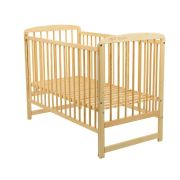 BabyNeeds - Patut din lemn Ola 120x60 cm, cu laterala culisanta, Natur BYNBOOLA03NT