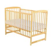 BabyNeeds - Patut din lemn Ola 120x60 cm, Natur + Saltea 10 cm BYNBOOLA10CM01NT