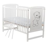 BabyNeeds - Patut din lemn Timmi 120x60 cm, Alb BYNBOTIM01AL