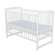 BabyNeeds - Patut din lemn Ola, 120X60 cm, Alb + Saltea 8 cm BYNBOOLA8CM01AL
