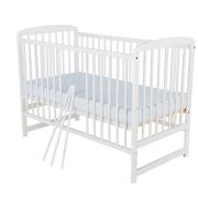 BabyNeeds - Patut din lemn Ola, 120X60 cm, Alb + Saltea 8 cm BYNBOOLA8CM01AL