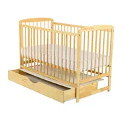 BabyNeeds - Patut din lemn Ola 120x60 cm, cu sertar, Natur BYNBOOLA02NT