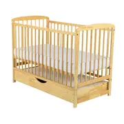 BabyNeeds - Patut din lemn Ola 120x60 cm, cu sertar, Natur BYNBOOLA02NT