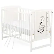 BabyNeeds - Patut din lemn Timmi Girafa 120x60 cm, Alb BYNBOTIMG01AL