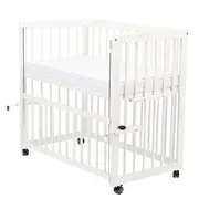 BabyNeeds - Patut evolutiv Dalia 90x50 cm, Alb + Saltea 8 cm BYNBODAL10CM03AL
