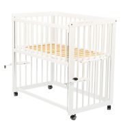 BabyNeeds - Patut evolutiv Dalia 90x50 cm, Alb + Saltea 8 cm BYNBODAL10CM03AL