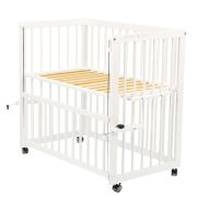 BabyNeeds - Patut evolutiv Dalia 90x50 cm, Alb + Saltea 8 cm BYNBODAL10CM03AL
