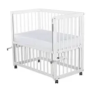 BabyNeeds - Patut evolutiv Dalia 90x50 cm, Alb + Saltea 8 cm BYNBODAL10CM03AL
