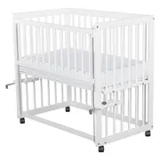 BabyNeeds - Patut evolutiv Dalia 90x50 cm, Alb + Saltea 8 cm BYNBODAL10CM03AL