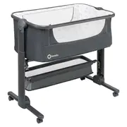 Lionelo - Patut co-sleeper Timon Pliabil, 3 in 1 din Aluminiu, 90x50 cm, Gri BYNLO-TIMON
