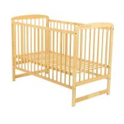 BabyNeeds - Patut din lemn Ola 120x60 cm, Natur + Saltea 12 cm BYNBOOLA12CM01NT