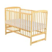 BabyNeeds - Patut din lemn Ola 120x60 cm, Natur + Saltea 12 cm BYNBOOLA12CM01NT