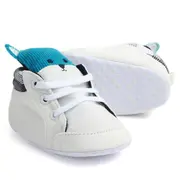 Adidasi bebelusi albi - Ursulet (Marime Disponibila: 6-9 luni) - IRD0767-1-p2.6-9 luni