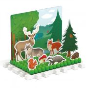 Joc educativ pentru copii Quercetti Play Montessori 0621 Play Habitat Animale domestice la ferma si animale salbatice in padure - SOLQ0621