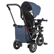 Lionelo - Tricicleta Tris Jeans Mecanism de pedalare libera, Suport picioare, Control al directiei, Scaun reversibil, Rotire 360 grade, Pliabila, Albastru BYNLO-TRIS_JEANS