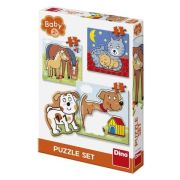 Baby puzzle - animalute jucause (3,4 si 5 piese)