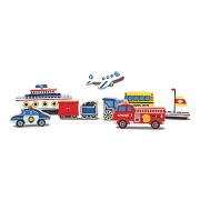 Puzzle lemn in relief Mijloace de transport Melissa and Doug - OKEMD3725