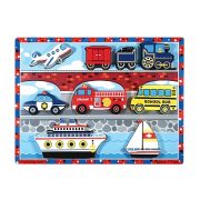 Puzzle lemn in relief Mijloace de transport Melissa and Doug - OKEMD3725