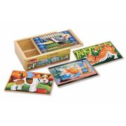 Set 4 puzzle lemn in cutie Animale de companie Melissa and Doug - OKEMD3790