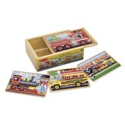 Set 4 puzzle lemn in cutie Vehicule Melissa and Doug - OKEMD3794