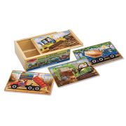 Set 4 puzzle lemn in cutie Vehicule pentru constructii Melissa and Doug - OKEMD3792