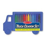 Set creioane colorate triunghiulare Truck Melissa and Doug 12 buc - OKEMD4159