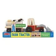 Set de joaca Excavator din lemn cu remorca - OKEMD9392