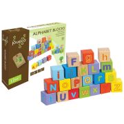 Joueco - Cuburi din lemn Alfabetul, 30 piese BYN80035