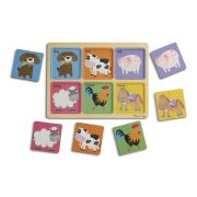 Primul meu puzzle eco din lemn Prieteni de la Ferma - Melissa & Doug - OKEMD31363