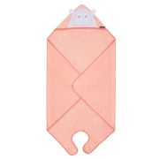 Prosop de baie pentru bebelus si mama Bamboo Lily the Lamb coral Clevamama SUPclvm_3509