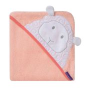 Prosop de baie pentru bebelus si mama Bamboo Lily the Lamb coral Clevamama SUPclvm_3509