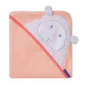 Prosop de baie pentru bebelus si mama Bamboo Lily the Lamb coral Clevamama SUPclvm_3509