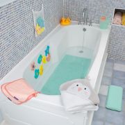 Prosop de baie pentru bebelus si mama Bamboo Penguin white Clevamama SUPclvm_3512