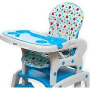 Scaun de masa Juju Eat&amp;Play, Albastru JUJJU3002-Blue-Stars